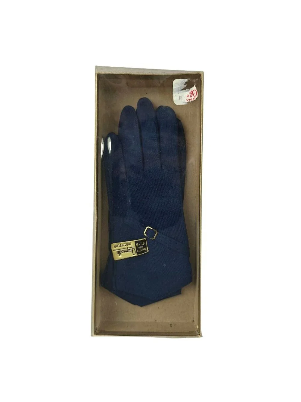 Vintage Gaymode Womens Navy Nylon Gloves 6.5-8 Adjustable Strap New In Box